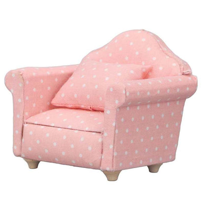 1/12 Miniature Sofa Simulation Dollhouse Sofa Living Room Furniture Children Doll House DIY Pretend Play Role Toys