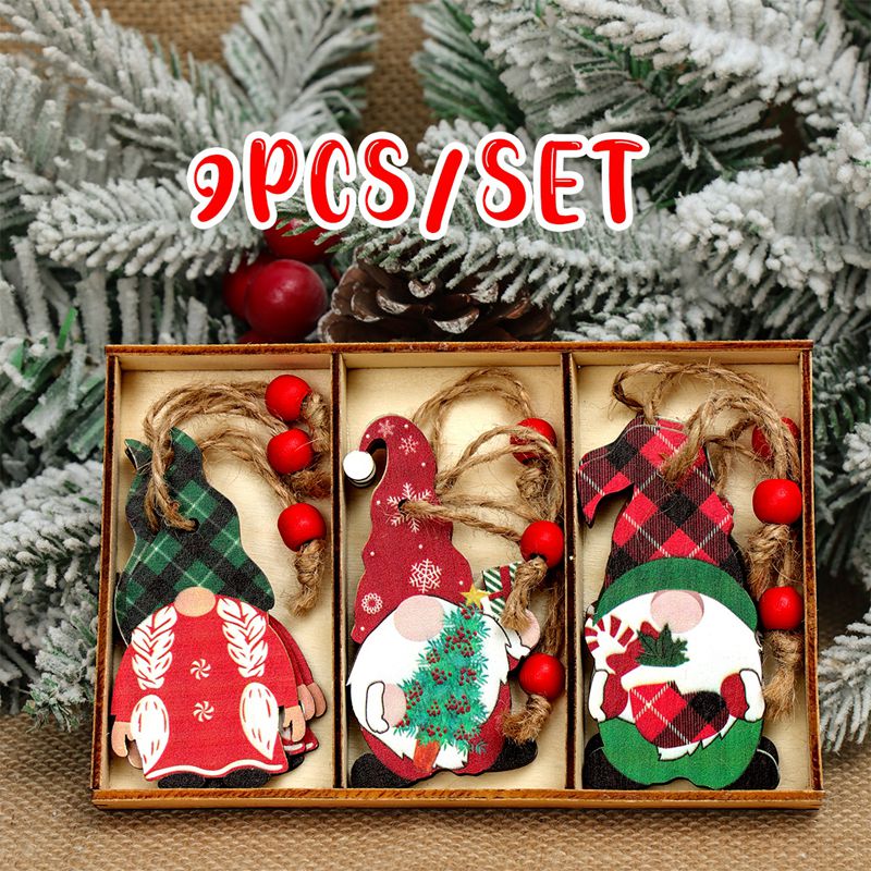 Wooden Christmas Pendant Merry Christmas Decor for Home 2023 Navidad Ornaments C