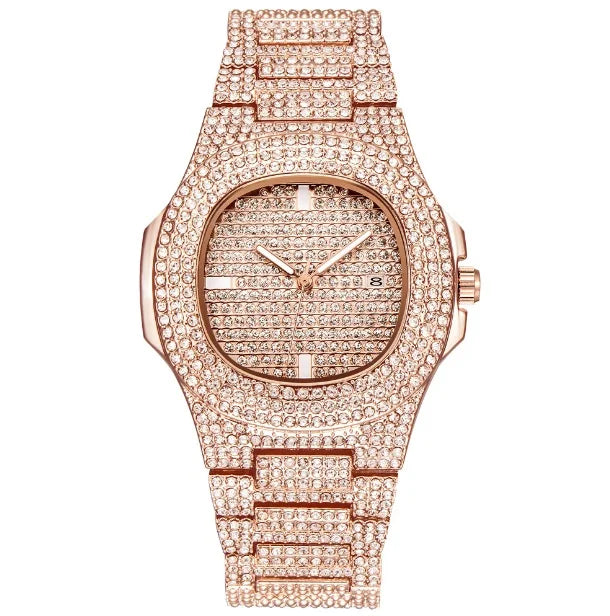 New 2021 ICE Out Role Hip Hop Watch Diamond Watch Men Silver Steel Mens Quartz Watches Waterproof Relogio Masculino