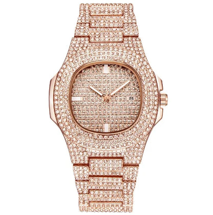 New 2021 ICE Out Role Hip Hop Watch Diamond Watch Men Silver Steel Mens Quartz Watches Waterproof Relogio Masculino