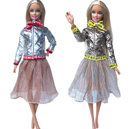 NK Mix  2 Pcs /Set Daily Wear Casual Couple Doll Dress  for Barbie Doll Accessories  Boy Girl Clothes Toy for Ken Doll 2GK JJ