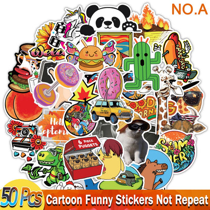 YAMIOW Anime Stickers Cartoon Animals Neon Light Butterfly Dogs Style Skateboard Sticker for Laptop Car Luggage Bicycle Guitar