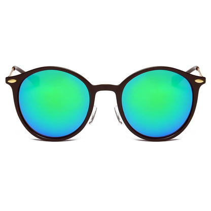 DEWITT | Retro Horn Rimmed Keyhole Bridge Round Sunglasses Circle