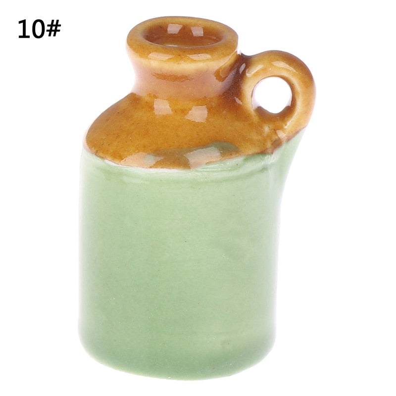 1/2/3/5/7/9pcs/Set Dollhouse Mini Ceramic Porcelain Vase Accessories Doll House Miniatures 1:12 Accessories Decorative Miniature