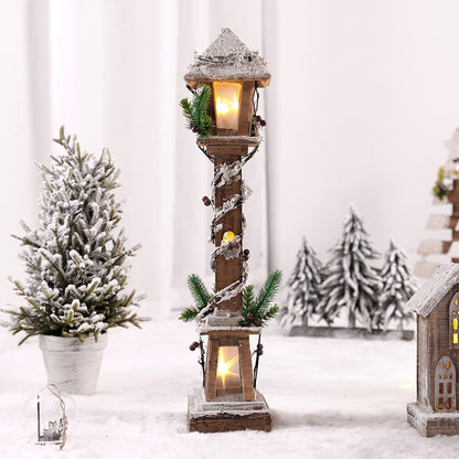 Creative Christmas Wooden Decorative House Pendant Simulation Street Light Model Light Christmas Party Home Decoration Navidad