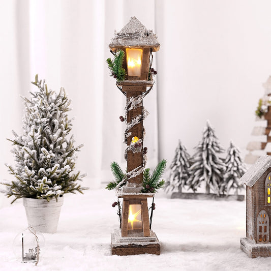 Creative Christmas Wooden Decorative House Pendant Simulation Street Light Model Light Christmas Party Home Decoration Navidad