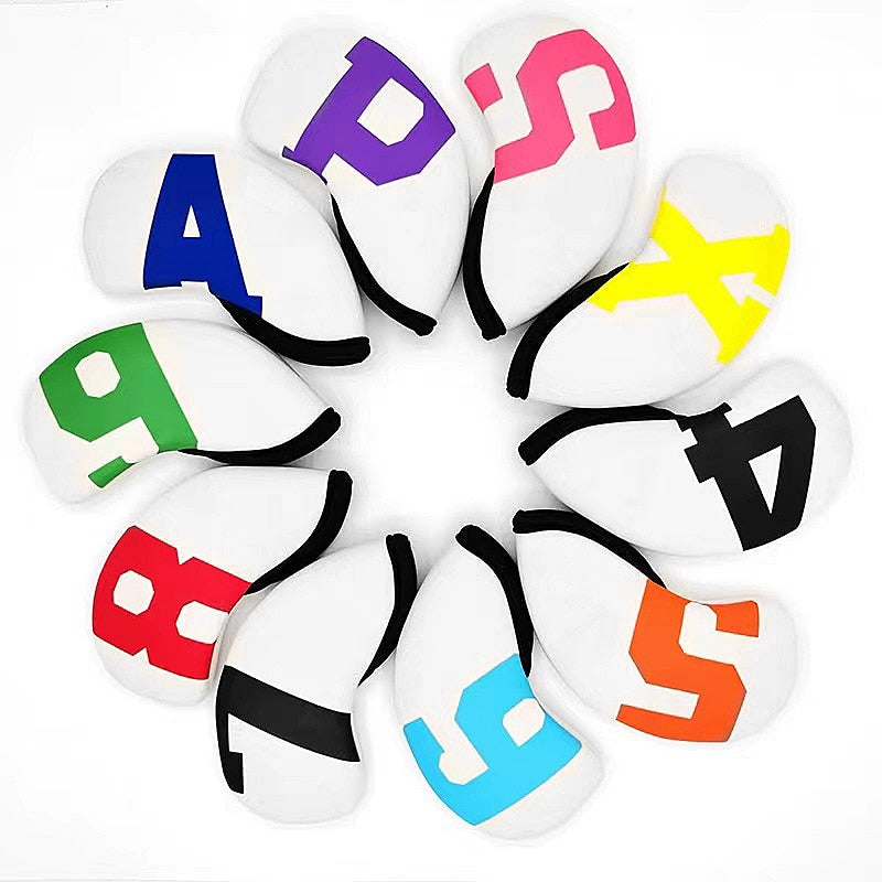 Siranlive Golf Iron Head Covers 9pcs/10pcs (4~9,P ,A ,S，X )  Simple Style Waterproof PU Leather
