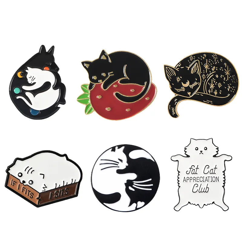 Meow Cat Kindergarten Enamel Pins Box Kitten Hugging Cats Badge Custom Brooch Bag Clothes Lapel Pin Cartoon Animal Jewelry