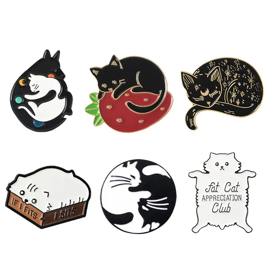Meow Cat Kindergarten Enamel Pins Box Kitten Hugging Cats Badge Custom Brooch Bag Clothes Lapel Pin Cartoon Animal Jewelry