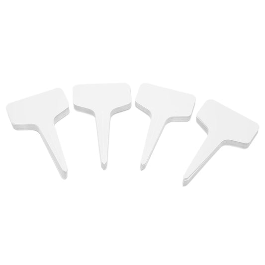 100 Pcs Garden Labels Gardening Plant Classification Sorting Sign Tag Ticket Plastic Writing Plate Board Plug in Card White
