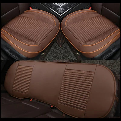3D Leather Flax Car Seat Cover Cushion  Front Rear Protector for VolksWagen Passat Toyota Honda Ford Chevrolet Mazda Peugeot KIA
