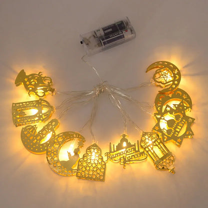 Ramadan Decoration Plastic Lantern Led String Lights Ramadan Kareem Decor Eid Mubarak Al-Fitr Eid Festival Party Supplies