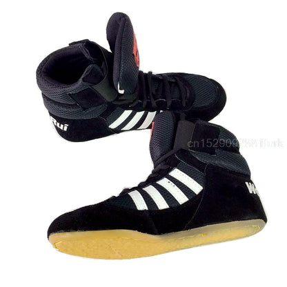 Authentic Wrestling Shoes High Boxing Shoes Cow Muscle Outsole Breathable Wrestling Sneakers for Men and Women 35-46