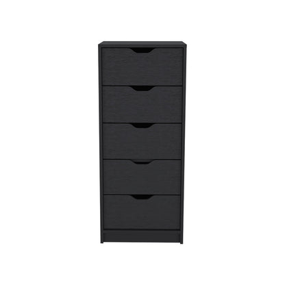 Kamran Dresser, Five Drawer Narrows -Black
