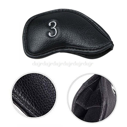 9/10/12Pcs Portable PU Golf Club Iron Head Covers Protector Golfs Head Cover Set D11 19 Dropship