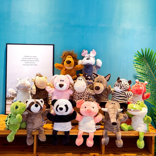 30cm Cute Whole Body Animal Hand Puppet Plush Toy Kindergarten Story Interactive Props Parent-Child Game Glove Dolls