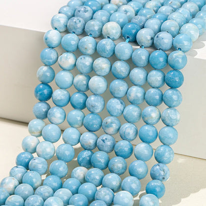 Natural Stone Sea Blue China Larimar Bead Round Loose Spacer Dyed Color Bead for Jewelry Making Diy Bracelet Neckace Accessory