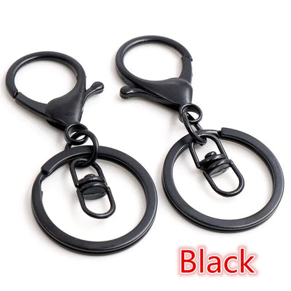 5pcs/Lot 30mm Key Ring Long 70mm Popular Classic 11 Colors Plated Lobster Clasp Key Hook Chain Jewelry Making for Keychain