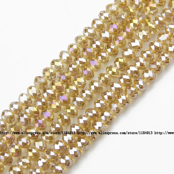 JHNBY Round Shape Upscale Austrian Crystal Beads High Quality 6mm 50pcs Loose Beads Rondelles Glass Ball Bracelet Jewelry DIY