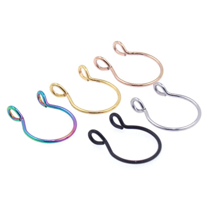 1-5pcs Steel 20G Dainty Faux Nose Rings Fake Septum Rings Hoop Nostril Piercing Fake Clip on Nose Rings Oreja Piercings Jewelry