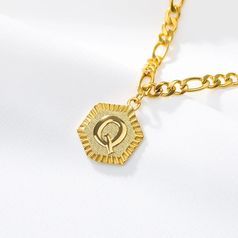 A-Z Initial Letter Anklets for Women Stainless Steel Anklet  21cm + 10cm Figaro Chain Summer Beach Accessories Jewelry