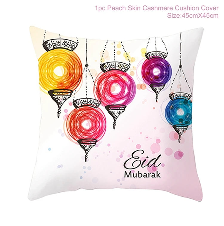 EID Mubarak Cushion Cover Ramadan Decoration for Home Ramadan Kareem Mubarak Muslim Islamic Party Supplies EID Pillowcase