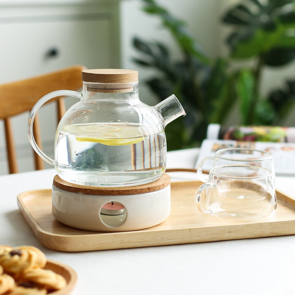 1l/1.8l Large Capacity Drinkware Glass Teapot Teaware Tea Pot Heat-Resistant Ket