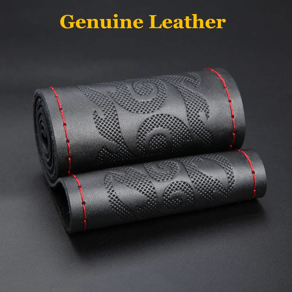 Truck Bus Car Steering Wheel Cover DIY 42/45/47/50cm Steering Wheel Wrap Braid on the Steering Wheel Leather Interior