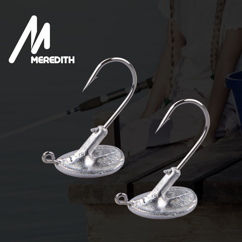 MEREDITH 10PCS Blood Slot Jig Head Tumbler Head Fishing Hook 3.5g 5g 7g 10g 14g for Soft Lure Carbon Steel