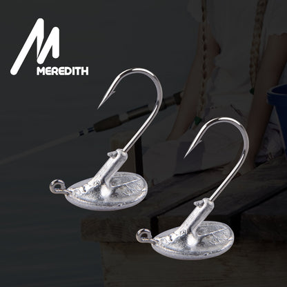 MEREDITH 10PCS Blood Slot Jig Head Tumbler Head Fishing Hook 3.5g 5g 7g 10g 14g for Soft Lure Carbon Steel