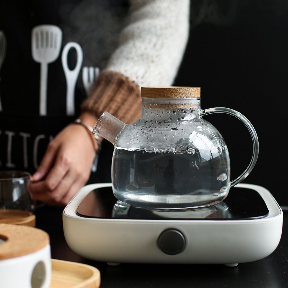 1l/1.8l Large Capacity Drinkware Glass Teapot Teaware Tea Pot Heat-Resistant Ket