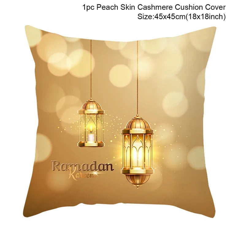 EID Mubarak Cushion Cover Ramadan Decoration for Home Ramadan Kareem Mubarak Muslim Islamic Party Supplies EID Pillowcase