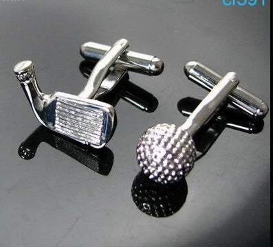 Men's Cufflinks Sport Series Rugby Golf Football Tennis Design Cuff Links for Men Copper Quality
