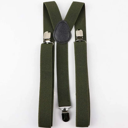 Solid Color Man's Belt Men Women Suspenders Polyester Y-Back Braces Adjustable Elastic