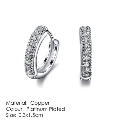 ZHOUYANG Stud Earrings for Women Classic Six Claw Clear AAA+Cubic Zirconia Rose Gold Color Fashion Jewelry for Girls KAE094