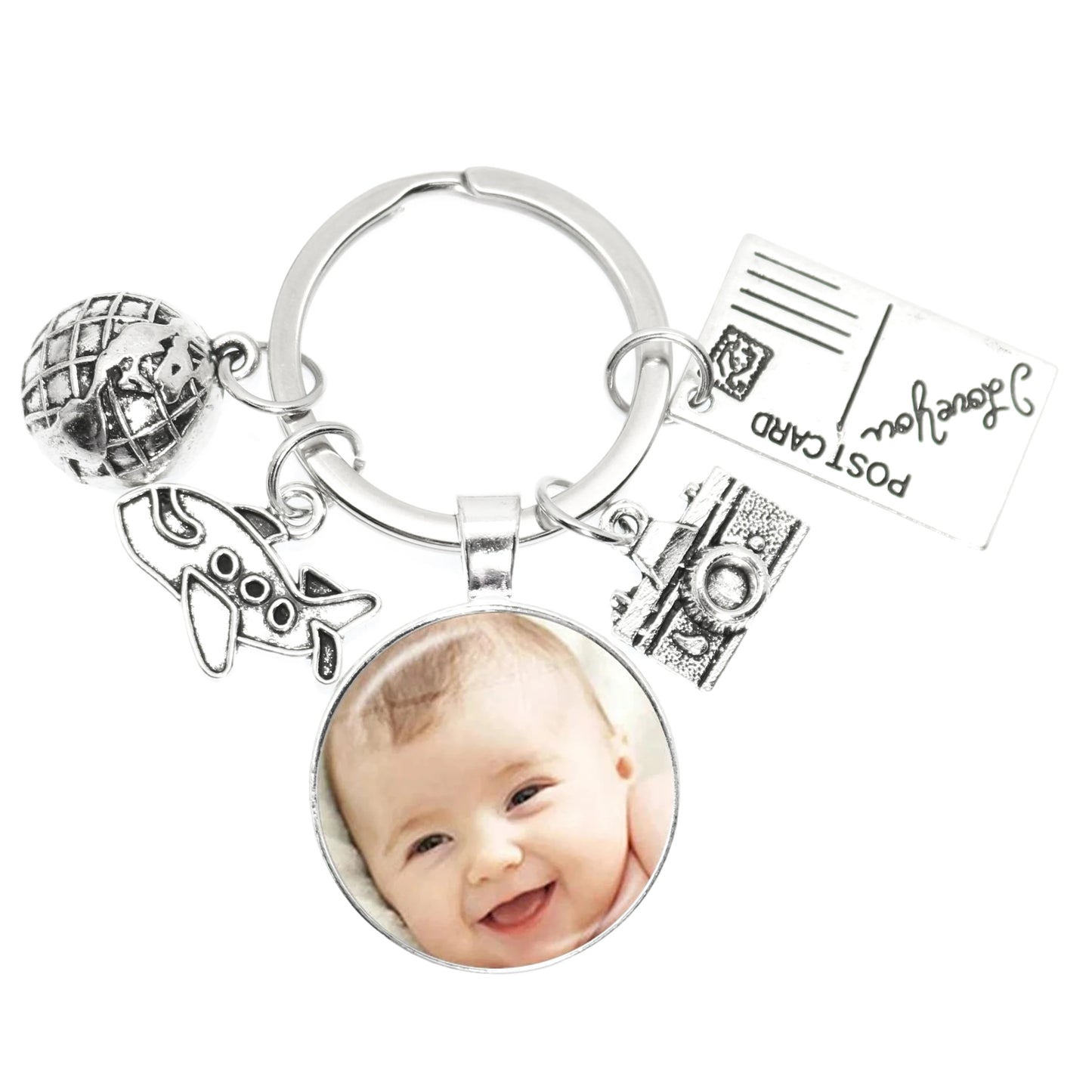 Personalized Custom Keychain Photo Mum Dad Baby Children Grandpa Parents Custom Designed Photo for Family Anniversary