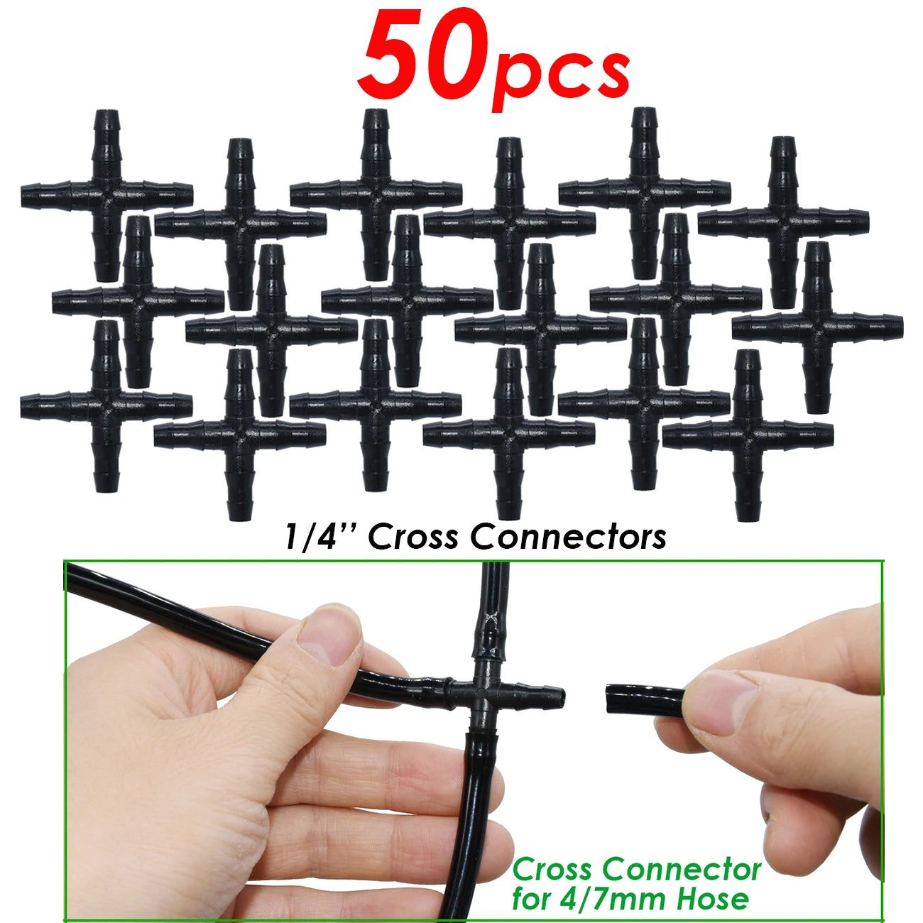 50-200pcs Durable 1/4'' C-Type Hook Fixed Stem Support Holder Stakes for 4/7mm Hose Flowerpot Drip Irrigation Fitting Greenhouse
