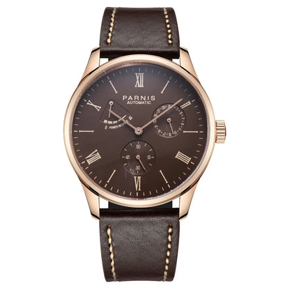 Fashion Luxury Parnis 41.5MM Power Reserve Automatic Mechanical Self Winding Men Watches Mekanik Kol Saati Relogio Automatico