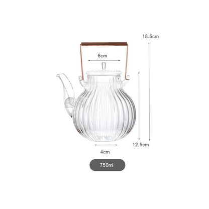 750ml Heat Resistant Glass Teapot Cup Set Handmade Chrysanthemum Petals Shape Go