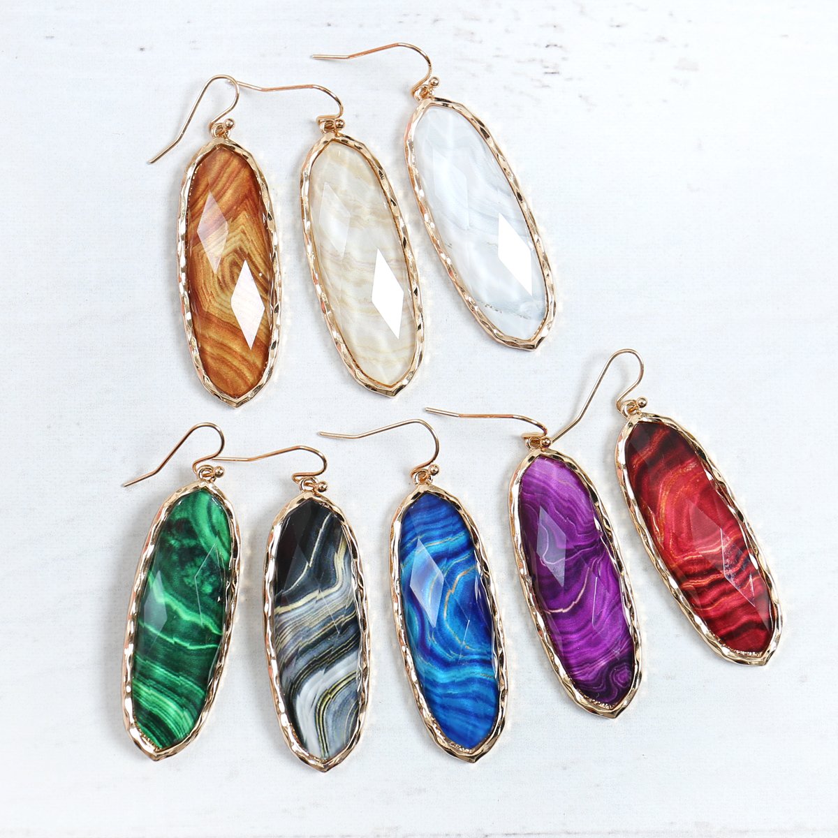 Ae0341 - Printed Epoxy Earrings