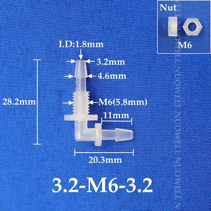 5~200pcs M6 M8 G1/8~g1/2 Thread to 2-12mm PP Bulkhead Union Elbow Connectors Hex Nut Aquarium Fish Tank Air Pump Hose Connector