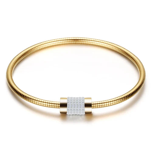 Drop Shipping Fashion Woman Bracelet and Bangles With Magnetic Clasp Women Stainless Steel Bracelet Bangles Jewelry