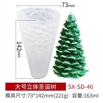 Christmas Candle Mold Christmas Tree Pine Cone Snow Snowflake Candle Mold Soap Silicone Mold