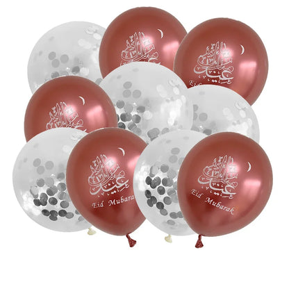 10pcs Eid Mubarak Latex Balloon Balloons Ramadan Kareem Decoration Ramadan Mubarak Muslim Islamic Festival Party DIY Decorations