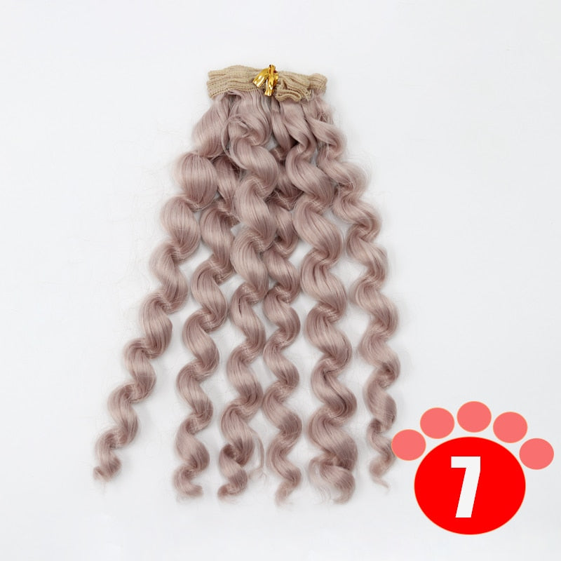 Msiredoll Bjd Wig Accessories 1piece 20*100CM Doll Hair for 1/3 1/4 1/6 1/12  Curly Doll Hair Bjd Wig Diy