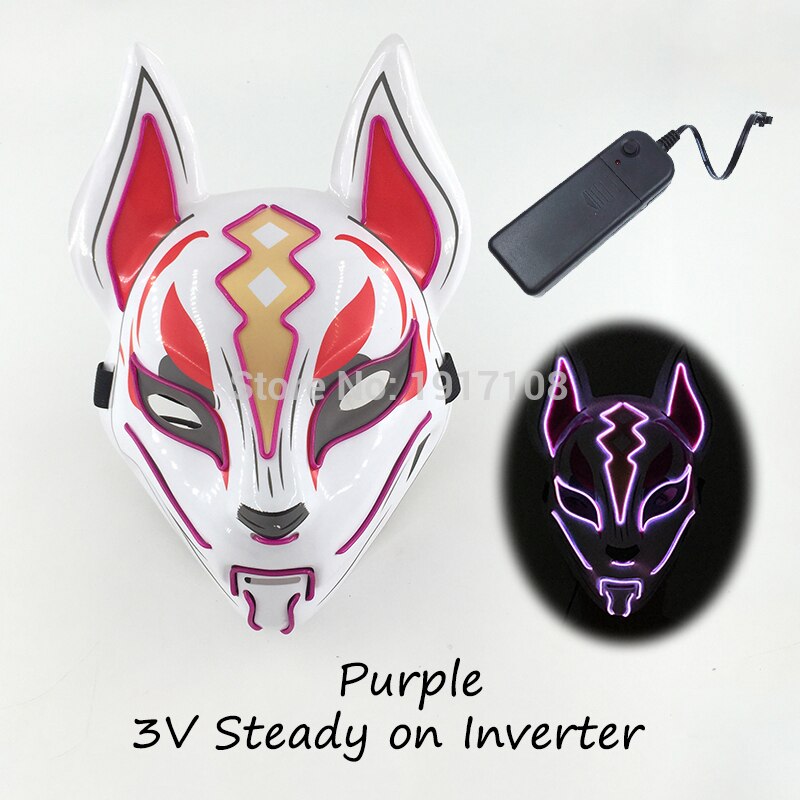 Fashion Halloween Party Mask Light Up Neon LED Mask for Halloween Carnival Party Glowing Anime Mask for Cosplay Decoration