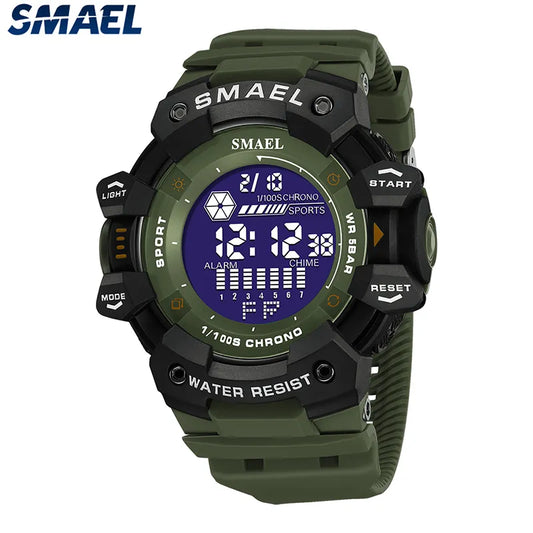 Mens Watch Military Water Resistant SMAEL Sport Watch Army Led Digital Wrist Stopwatches for Male 1802 Relogio Masculino Watches