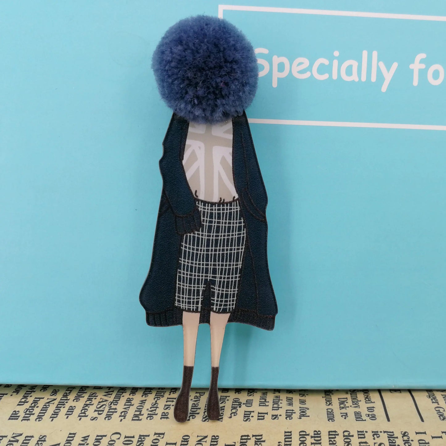 Fashion Brooch Pins for Woman Brooches Cute Girls Cartoon Models Acrylic Brooches Kawaii Pompom Clothing Jewelry Accessories