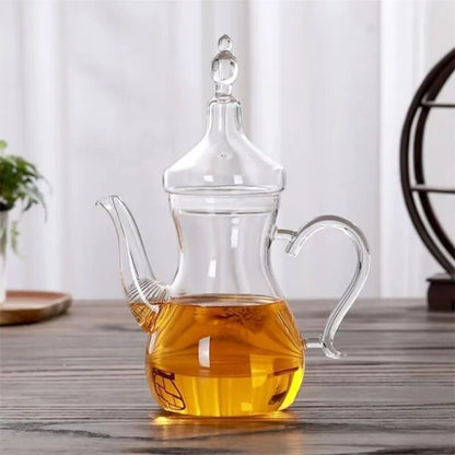 Large Capacity 1000ml High Borosilicate Arabic Glass Teapot With Filter Heat Res