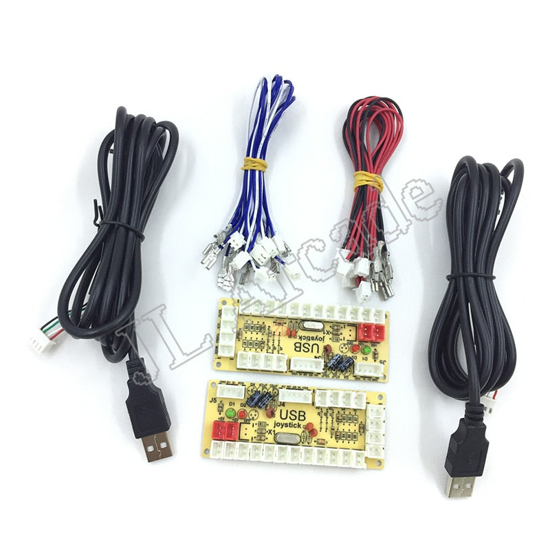 DIY Zero Delay Arcade USB Encoder PC to Joystick Fighting Games Replacement Parts Encoder Board +Wire Cables